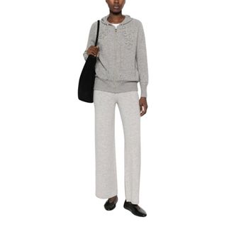 Ermanno Scervino Truien & Vesten, Dames, Grijs, M, Hooded Zip Cardigan