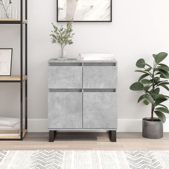 vidaXL Vidaxl - Aparador De Madera Contrachapada Gris Hormig&oacute;n 60x35x70 Cm