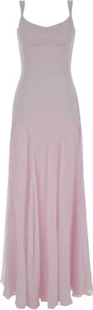 Alexander McQueen Kleedjes, Dames, Paars, M, Satijn, Satijnen Avondjurk