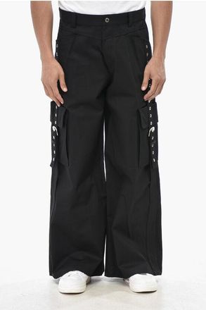 Off-white Cotton Wide-Leg Cargo Pants EYELET size Xl