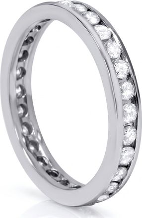 Pompeii3 1ct Diamond Wedding Eternity Stackable 14K Ring New White Gold Size Selectable