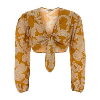 AMOTEA Blouses, female, Multicolor, Size: XL Heart Warmer With Front Bow