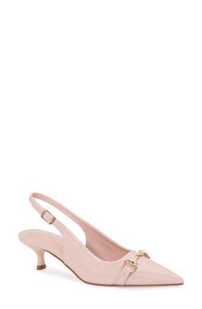 Berness Juliette Pointed Toe Kitten Heel Slingback Pump in Beige at Nordstrom Rack, Size 6.5