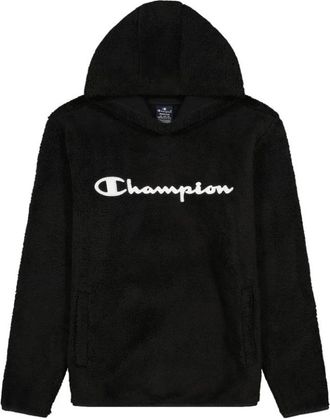 Champion Zwarte Fleece Hoodie Groot Logo - Heren - Hoodies - Zwart - M - Hoodies & sweatvesten