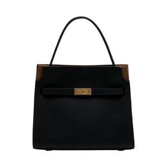 Tory Burch Kleine Lee Radziwill Double Tas - Dames - Handtassen - Zwart - ONE Size - Leer - Tassen