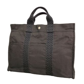 Herm&egrave;s Gray Canvas Tote Bag (Pre-Owned)