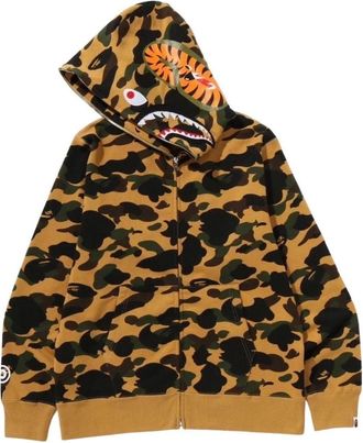 A Bathing Ape 1st Camo Full Zip Shark Hoodie Yellow 1M30-115-007-YEL
