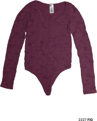 NikiBiki Womens Lace Textured Bodysuit In Fig