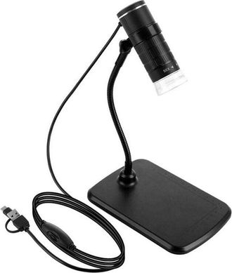 OEM Microscopio Digital Port&aacute;til 3 En 1 Con Cable, 1080p, Con Aumento De 50x A 1000x, Puertos Tipo C, Micro Usb Y Usb