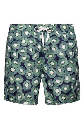 Eton Kiwi Swim Trunks in Blue/Green at Nordstrom, Size Xx-Large