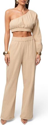 JLUXLABEL Coastal Tide Top & Pants in Beige at Nordstrom, Size Medium