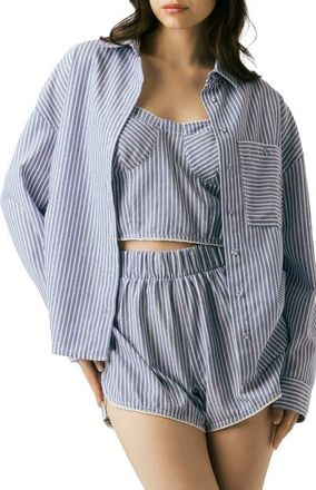 Blank NYC Stripe Button-Up Shirt in Sailing Squad at Nordstrom, Size X-Small