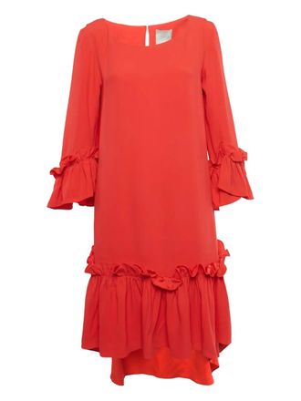 Ingie Paris gathering-detail mini dress - women - Acetate/Viscose - M - Red