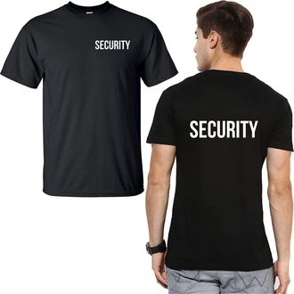 Generic Security Summer T-Shirt, Workwear Uniform Police Staff Bouncer Doorman Bodyguard Security Guard Unisex Ladies Adults Top (Black, 4XL)