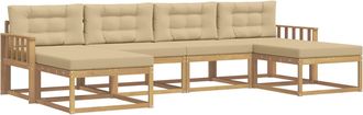 vidaXL Conjunto De Sof&aacute;s De Exterior 6 Uds. Y Beige Vidaxl