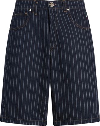 Philipp Plein Denim Shorts Pinstripe