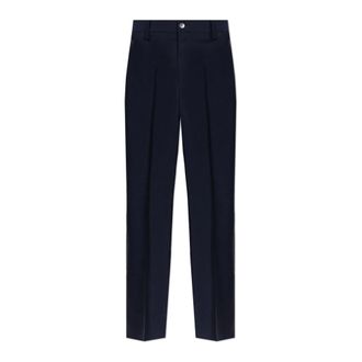 Versace Suit Trousers, male, Blue, Size: XL Creased Trousers