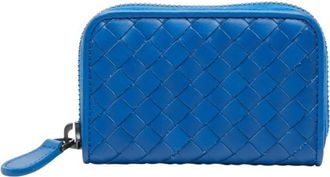 Bottega Veneta Blue Leather Coin Purse/Coin Case (Pre-Owned)