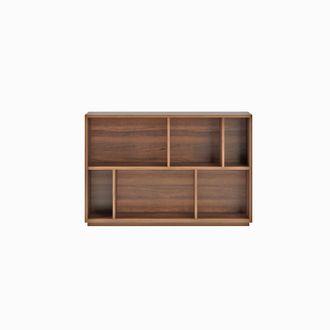 HERDASA Estanter&iacute;a Librer&iacute;a, Colecci&oacute;n Nack, Con 2 Niveles De Altura En Melamina Color Nogal