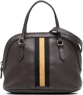 Gucci Pre-owned Gucci Mini Leather Web Dome Satchel 341504 204046