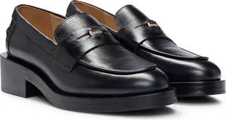 BOSS Iryna Leather Penny Loafer in Black at Nordstrom Rack, Size 6