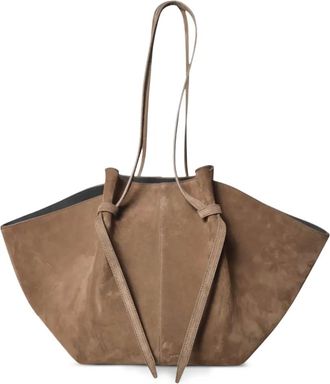 Yuzefi Su&egrave;de shopper met geknoopt detail - Bruin