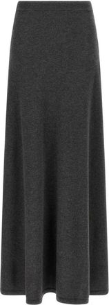 Balenciaga Rokken, Dames, Grijs, S, A-lijn Gebreide Midi Rok