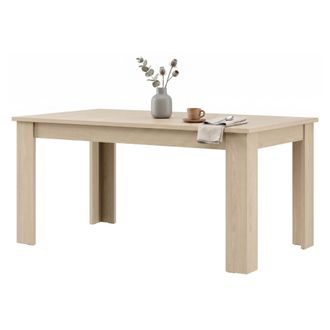 Dmora Mesa Fija Rifred, 8 Plazas, Forma Rectangular, Tono Madera Roble, 160x90x77h Cm Marr&oacute;n Roble