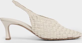 Bottega Veneta Sofia Intreccio Leather Slingback Pumps