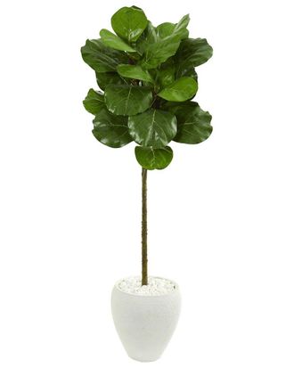 Nearly Natural 5Ft Fiddle Leaf Artificial Tree In Planter