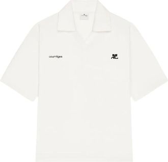Courr&egrave;ges V-Neck Oversized Sports Polo Clothing