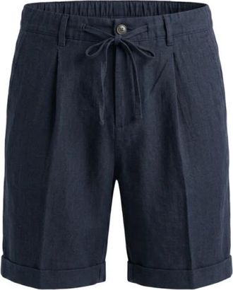 40weft Bermuda Chino Met Trekkoord Relaxed Easy Fit - Heren - Korte Broeken - Blauw - XL - Korte Broeken