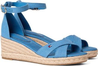 Tommy Hilfiger Sandalen met sleehak en gekruiste bandjes