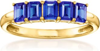 RS Pure by Ross-Simons Lab-Grown Sapphire Ring in 18kt Gold Vermeil