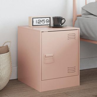 vidaXL Mesita De Noche Acero Rosa 34,5x39x44 Cm Vidaxl