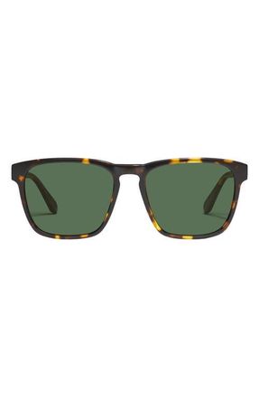 Quay Unplugged 56mm Polarized Square Sunglasses in Tortoise/Green Polarized at Nordstrom