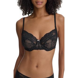 Skarlett Blue Captivate Full Coverage Unlined Lace Bra in Black at Nordstrom, Size 38Ddd