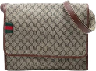 Gucci Vintage, unisex, Bruin, ONE Size, Leer, Pre-owned Vintage Crossbody Bag