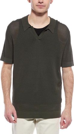 Onia Mesh Knit Polo Sweater