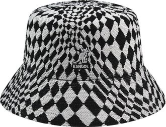 Kangol Warped Check Bucket Cloth Hat by Men/Women - Fisher´s Summer Spring-Summer - S (54-55 cm) Black-Grey