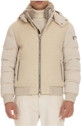 Moorer Impero-Y Bomber - Heren - Gewatteerde jassen - Beige - L - Kasjmier - Jassen