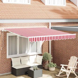 vidaXL Toldo Retr&aacute;ctil 300 X 250 Cm Red And White Vidaxl