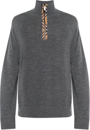 Burberry Cameron wollen trui - Heren - Coltruien - Grijs - M - Wol - Truien & Vesten