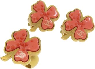 Chanel Gold Pink Metal Band Ring (Pre-Owned)