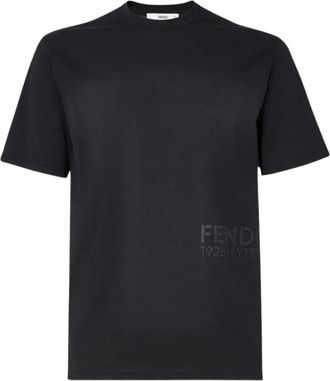 Fendi T-shirt Stencil - Heren - T-shirts - Zwart - S - Tops