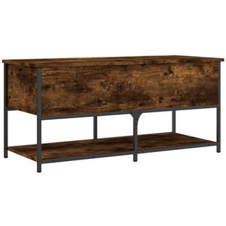 vidaXL Panca Portaoggetti Rovere Fumo 100x42,5x47 cm Legno Multistrato - Vidaxl