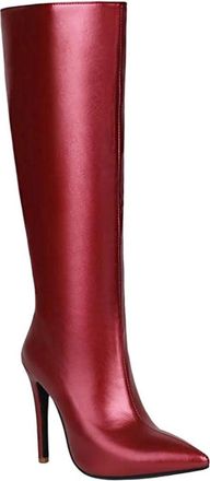 Generic Women Knee High Stretch Boots Pointed Toe Side Zip Thin Heel Winter Outdoor Casual Long Boot