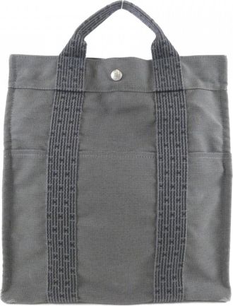 Herm&egrave;s Black Canvas Backpack (Pre-Owned)