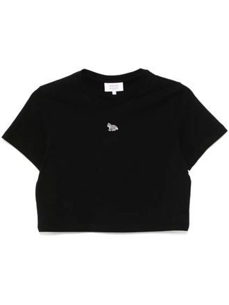 Maison Kitsun&eacute; Baby Fox patch T-shirt - women - Cotton - L - Black