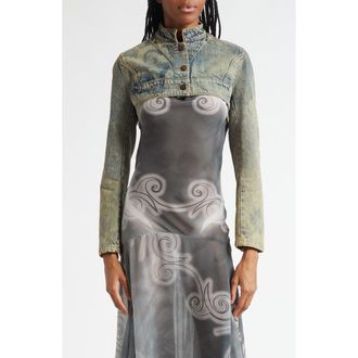 Paolina Russo Denim Bolero Jacket in Sand at Nordstrom, Size 16